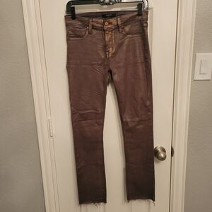 Fidelity Women's Skinny Crop Jeans in Copper